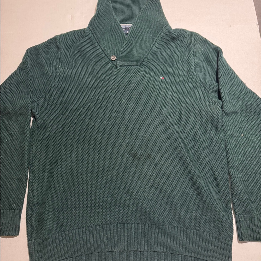 Tommy Hilfiger knit heavyweight sweater, green, men's XL‎